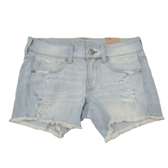 American eagle nwt Womens size 2 midi jean shorts - Picture 1 of 5